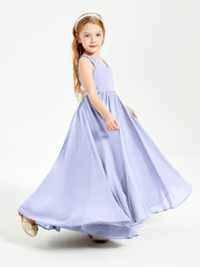 Chic Elegant Sleeveless Dresses for Junior Bridesmaids Lavender