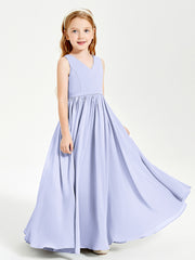 Chic Elegant Sleeveless Dresses for Junior Bridesmaids Lavender