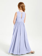 Chic Elegant Sleeveless Dresses for Junior Bridesmaids Lavender