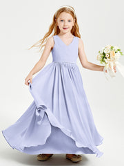 Chic Elegant Sleeveless Dresses for Junior Bridesmaids Lavender