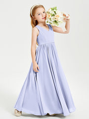 Chic Elegant Sleeveless Dresses for Junior Bridesmaids Lavender