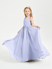Chic Elegant Sleeveless Dresses for Junior Bridesmaids Lavender