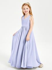 Chic Elegant Sleeveless Dresses for Junior Bridesmaids Lavender