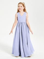 Chic Elegant Sleeveless Dresses for Junior Bridesmaids Lavender