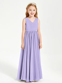 Chic Elegant Sleeveless Dresses for Junior Bridesmaids Lilac