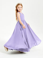 Chic Elegant Sleeveless Dresses for Junior Bridesmaids Lilac