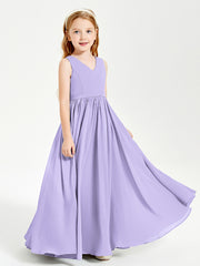 Chic Elegant Sleeveless Dresses for Junior Bridesmaids Lilac