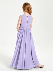 Chic Elegant Sleeveless Dresses for Junior Bridesmaids Lilac