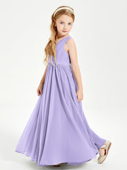 Chic Elegant Sleeveless Dresses for Junior Bridesmaids Lilac
