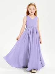 Chic Elegant Sleeveless Dresses for Junior Bridesmaids Lilac