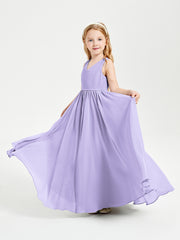 Chic Elegant Sleeveless Dresses for Junior Bridesmaids Lilac