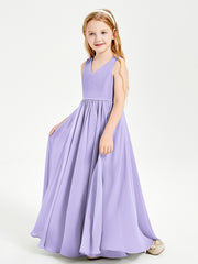 Chic Elegant Sleeveless Dresses for Junior Bridesmaids Lilac
