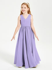 Chic Elegant Sleeveless Dresses for Junior Bridesmaids Lilac