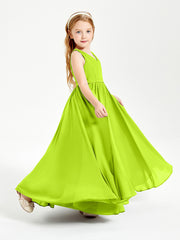 Chic Elegant Sleeveless Dresses for Junior Bridesmaids Lime Green