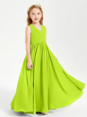 Chic Elegant Sleeveless Dresses for Junior Bridesmaids Lime Green