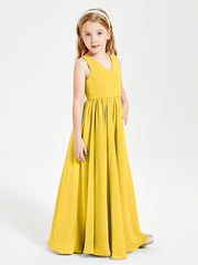 Chic Elegant Sleeveless Dresses for Junior Bridesmaids Marigold
