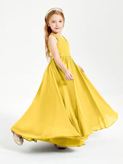 Chic Elegant Sleeveless Dresses for Junior Bridesmaids Marigold