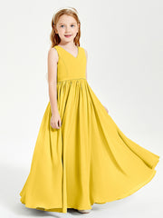 Chic Elegant Sleeveless Dresses for Junior Bridesmaids Marigold