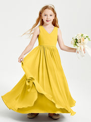 Chic Elegant Sleeveless Dresses for Junior Bridesmaids Marigold