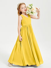Chic Elegant Sleeveless Dresses for Junior Bridesmaids Marigold