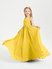 Chic Elegant Sleeveless Dresses for Junior Bridesmaids Marigold