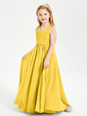 Chic Elegant Sleeveless Dresses for Junior Bridesmaids Marigold
