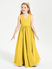 Chic Elegant Sleeveless Dresses for Junior Bridesmaids Marigold