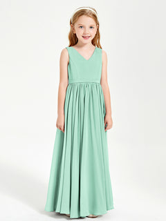 Chic Elegant Sleeveless Dresses for Junior Bridesmaids Mint Green