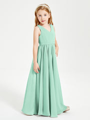 Chic Elegant Sleeveless Dresses for Junior Bridesmaids Mint Green