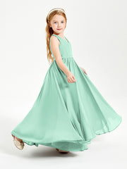 Chic Elegant Sleeveless Dresses for Junior Bridesmaids Mint Green