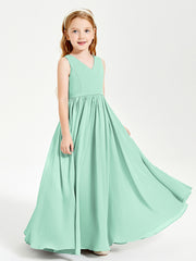 Chic Elegant Sleeveless Dresses for Junior Bridesmaids Mint Green