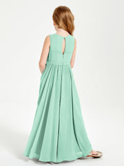 Chic Elegant Sleeveless Dresses for Junior Bridesmaids Mint Green