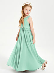 Chic Elegant Sleeveless Dresses for Junior Bridesmaids Mint Green