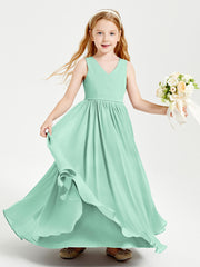 Chic Elegant Sleeveless Dresses for Junior Bridesmaids Mint Green