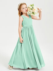 Chic Elegant Sleeveless Dresses for Junior Bridesmaids Mint Green