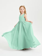Chic Elegant Sleeveless Dresses for Junior Bridesmaids Mint Green