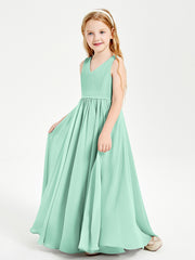 Chic Elegant Sleeveless Dresses for Junior Bridesmaids Mint Green