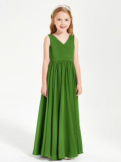 Chic Elegant Sleeveless Dresses for Junior Bridesmaids Moss