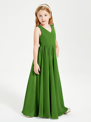 Chic Elegant Sleeveless Dresses for Junior Bridesmaids Moss