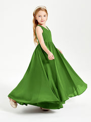 Chic Elegant Sleeveless Dresses for Junior Bridesmaids Moss