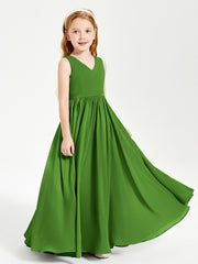 Chic Elegant Sleeveless Dresses for Junior Bridesmaids Moss