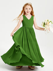 Chic Elegant Sleeveless Dresses for Junior Bridesmaids Moss