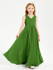 Chic Elegant Sleeveless Dresses for Junior Bridesmaids Moss