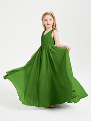 Chic Elegant Sleeveless Dresses for Junior Bridesmaids Moss
