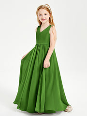 Chic Elegant Sleeveless Dresses for Junior Bridesmaids Moss