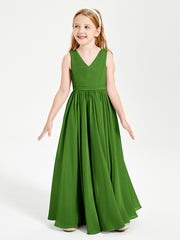Chic Elegant Sleeveless Dresses for Junior Bridesmaids Moss