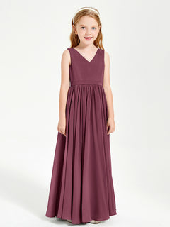 Chic Elegant Sleeveless Dresses for Junior Bridesmaids Mulberry