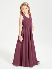 Chic Elegant Sleeveless Dresses for Junior Bridesmaids Mulberry