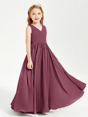 Chic Elegant Sleeveless Dresses for Junior Bridesmaids Mulberry