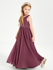 Chic Elegant Sleeveless Dresses for Junior Bridesmaids Mulberry